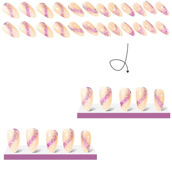 False Nails Long Almond 1 1 1
