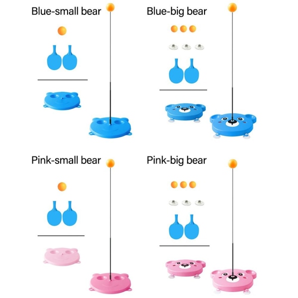 Pöytätennis Trainer Machine Ping Pong Itseharjoittelu PINK BIG pink big bear-big bear