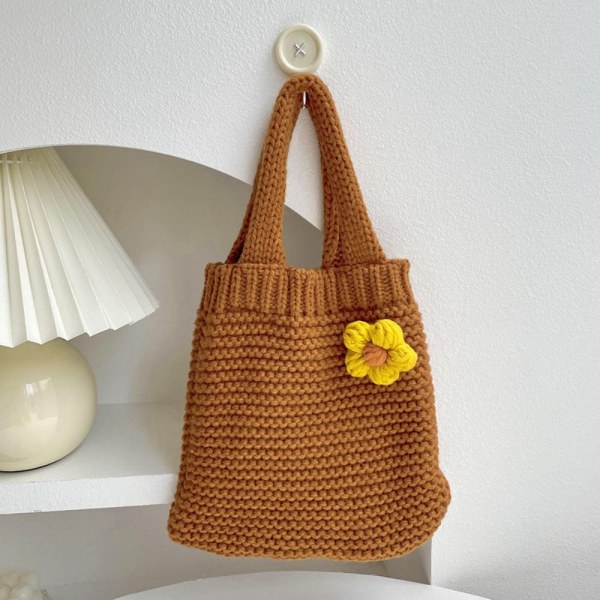 Knit Handbag Knot Wrist Bag GUL yellow