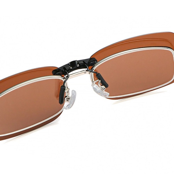 Magnetiska Clip-On polariserade solglasögon Flip Up Solglasögon BRUNA Brown