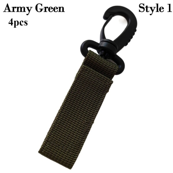 4st Webbing Ryggsäck Rem Quickdraw Karbinhake ARMY GREEN Army Green Style 1-Style 1