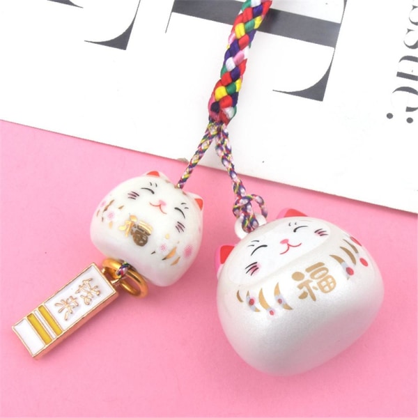 Dobbelt Lucky Cat Pendant Japansk Lucky Cat Cat Ornament SORT Black
