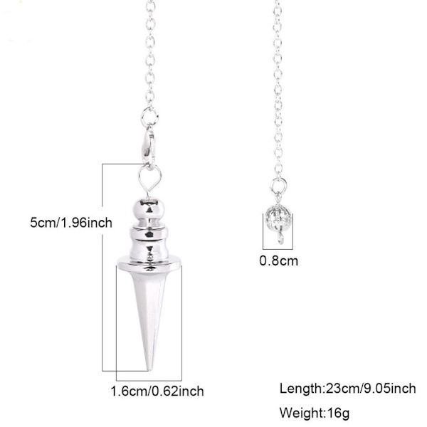 Reiki Pendulum Pendant Pendule Reiki SILVER Silver