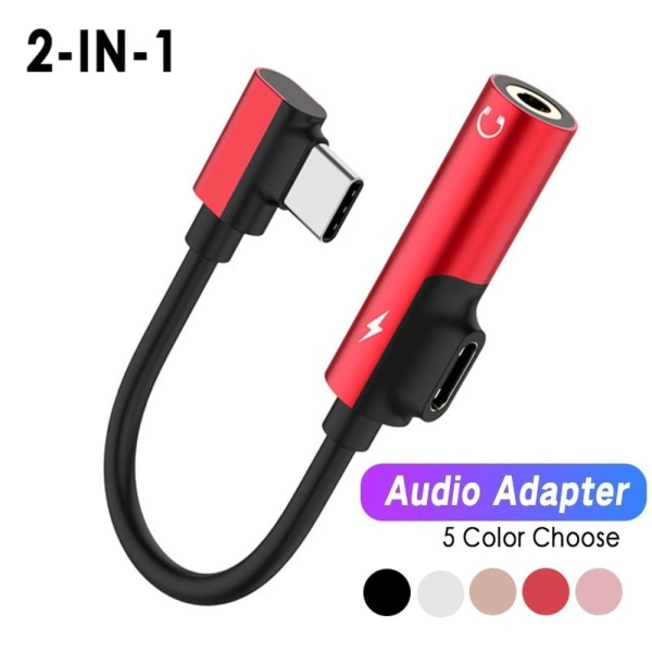 USB C DAC Adapter Høretelefon Adapter SORT Black