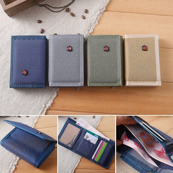 Canvas-lompakko Tri-fold Kolikkokukkaro ARMY GREEN army green