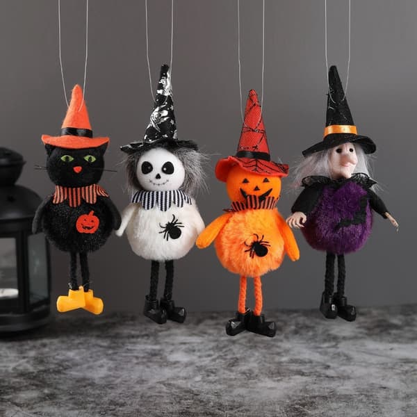 2stk Halloween-gresskardukke-dråpepynt HEKS Witch
