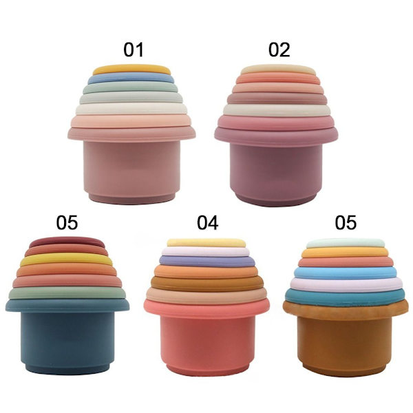 Silikonstapelkoppar Montessoribyggkloss 04 04 04