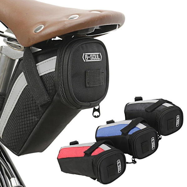 1 STK Cykeltaske Cykelsadeltaske SORT Black