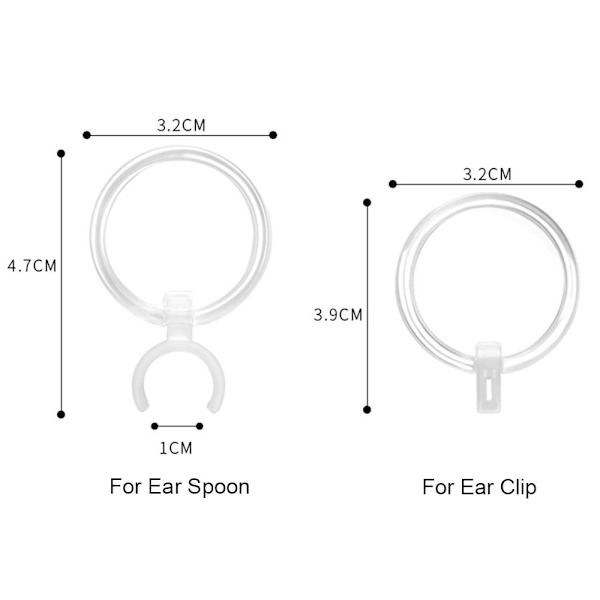 20ST Earpick Magnifier Öron Spoon Magnifier FÖR ÖRONKLÄMMA FÖR For Ear Clip