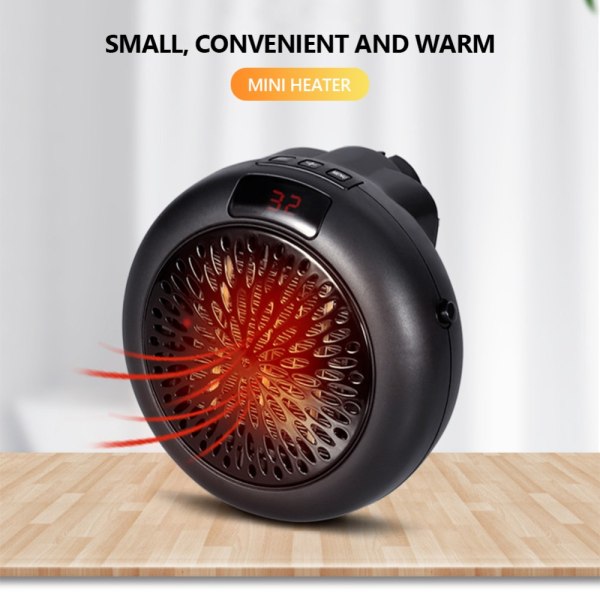 Elektrisk bärbar värmare Mini Väggfäste SVART A Black A