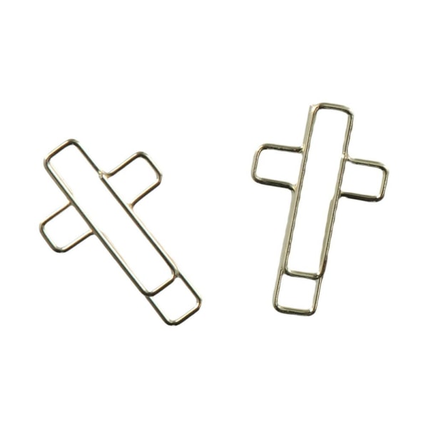 100 kpl ristiin muotoiltuja paperiliittimiä Christian Paper Clips GOLD Gold