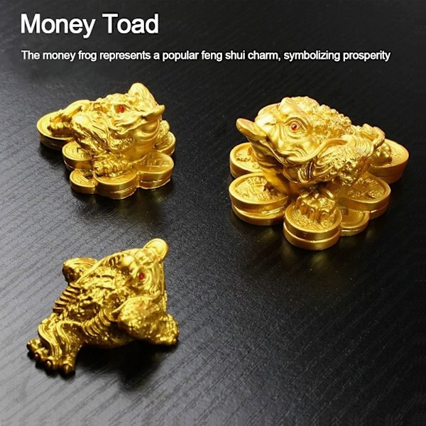 2 stk Money Toad Golden Frog Coin GULD M Gold M