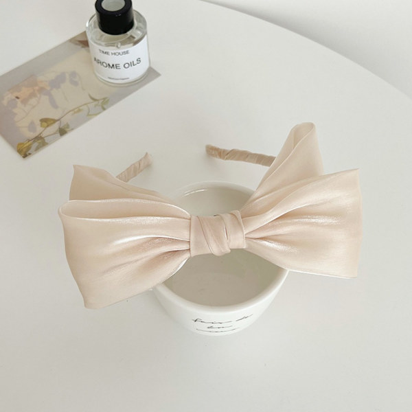 Mesh Bow Hårbånd Bright Silk Pandebånd BEIGE beige