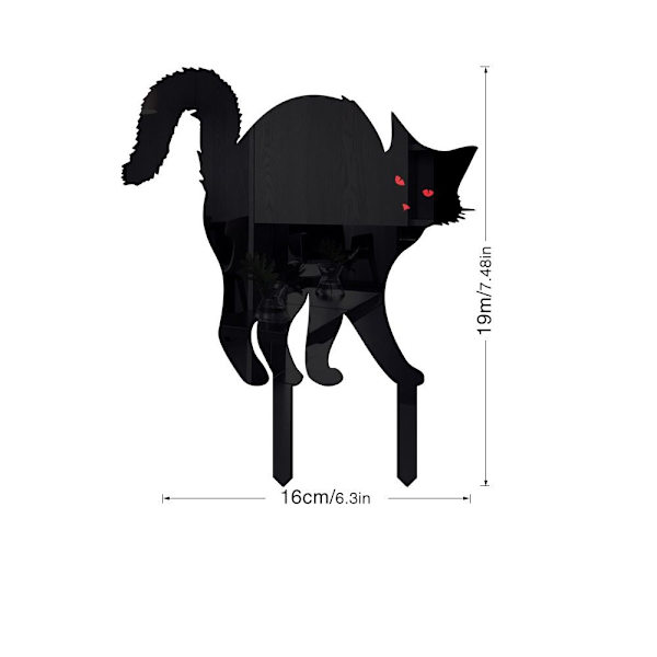 1 kpl / 3 kpl Black Cat Silhouette Stakes Halloween Scare Stakes C 1Pcs