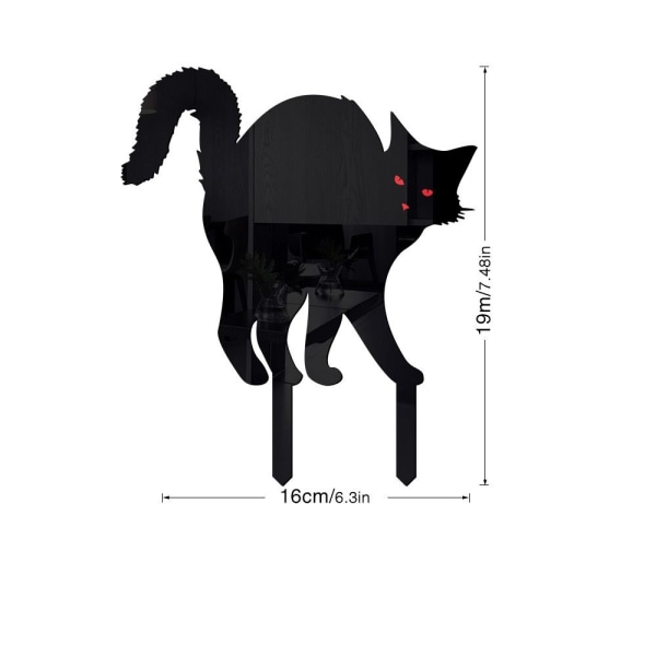 1 stk / 3 stk Black Cat Silhouette Stakes Halloween Scare Stakes B 1Pcs
