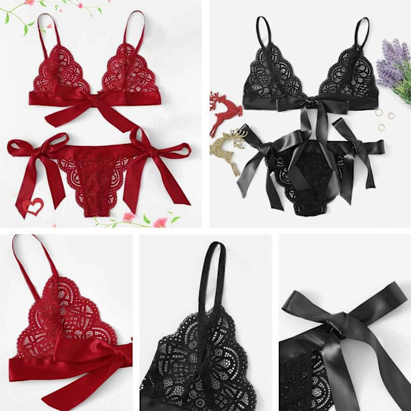 Trepunktsundertøj Lingeri i splitstykke CLARET M claret M