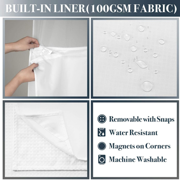 Suihkuverhon cover VALKOINEN 71X74TUUMA white 71x74inch