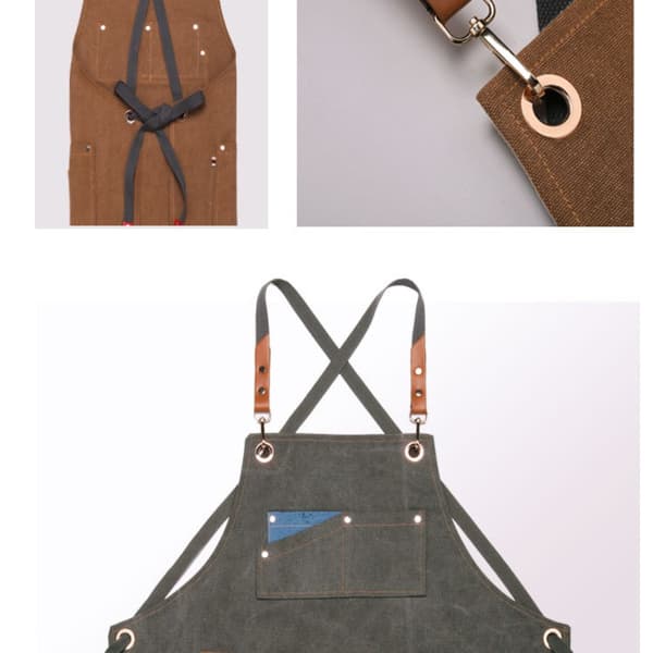 Canvas Denim Förkläde Barista Förkläde Vattendroppsresistent