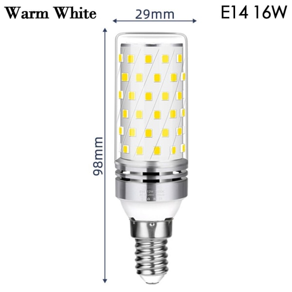 LED No Flicker WARM WHITEE14 16W E14 16W Warm WhiteE14 16W