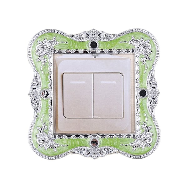 Enkel Ljusbrytare Cover Sockel Surroundram GRÖN&SILVER green&silver