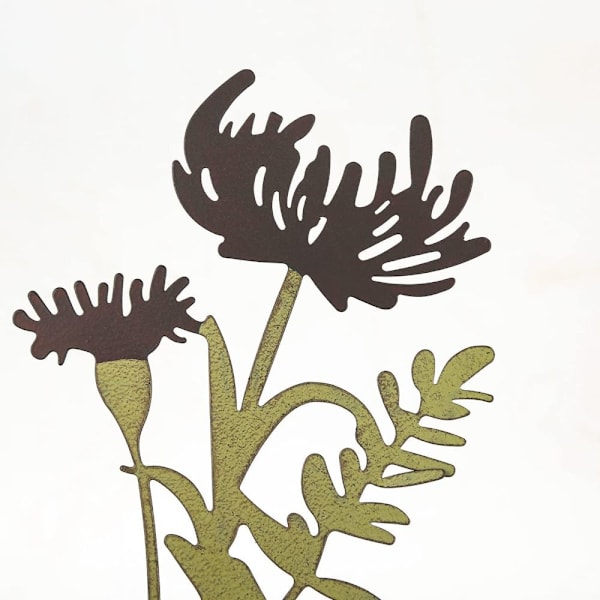 1/3st metall blommiga väggbonader Järnkonst Färgglad blomvägg yellow&blue&brown