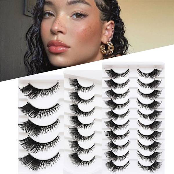 5/7/10 Par falske øyevipper Cat Eye Lashes MY7 MY7 MY7