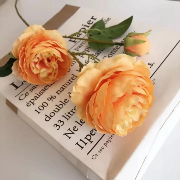 5 hoved kunstige blomster Falsk blomst ORANGE orange
