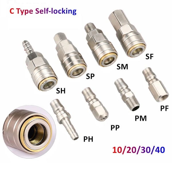 Quick Connector Rapidities Pneumatisk Fitting SP30 PP30 SP30 PP30 SP30 PP30