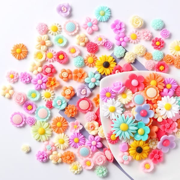 Blompärlor Resin Berlocker Utsmyckningar