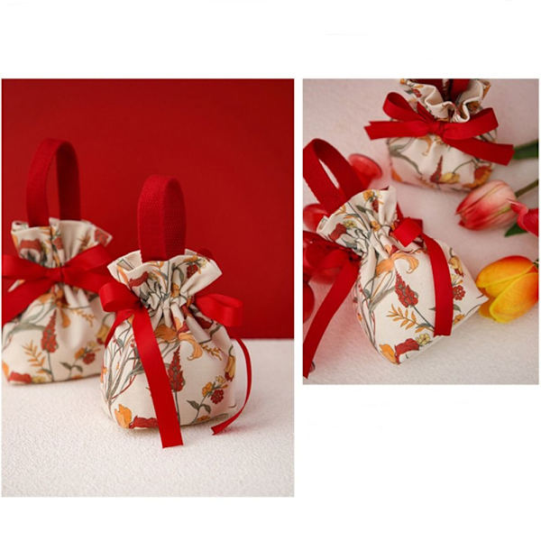 Candy Pouch Snørepose RØD 2STK 2STK red 2pcs-2pcs