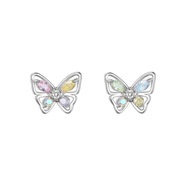 2stk Butterfly Krystalløredobber Butterflyøredobber Diamantører