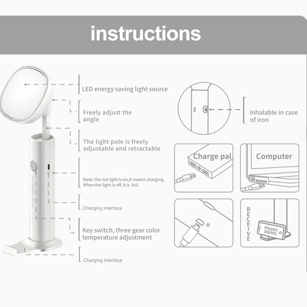 Vikbar ficklampa USB Nattlampa GRÖN 2 green 2