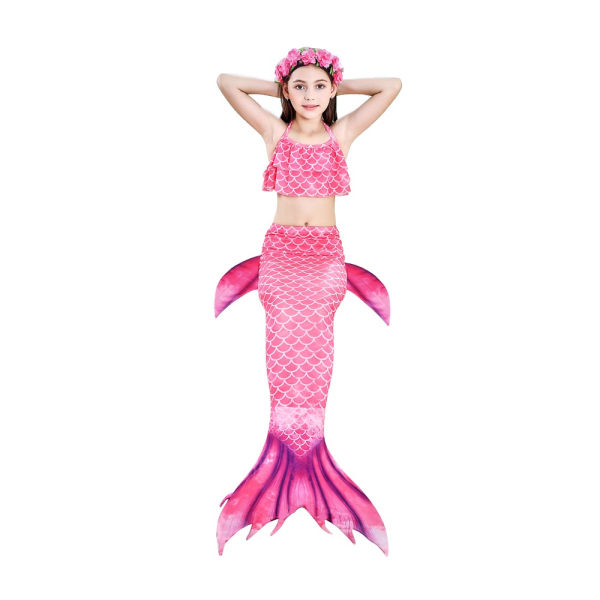 3 stk Kids Mermaid Tail Bikini Sæt B-110CM B-110CM B-110CM