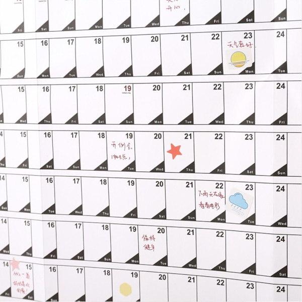Væghængende kalender kalenderplanlægningsark 01 01 01