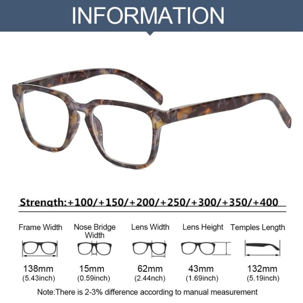 Läsglasögon Glasögon LEOPARD PRINT STRENGTH 100 Leopard print Strength 100