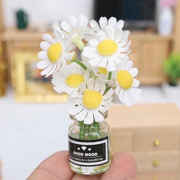 Dockskåpsmöbler Mini Grön Växt VIT White