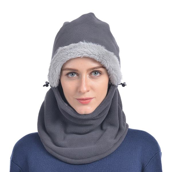 Warm Hat Hat Scarf GRÅ grey