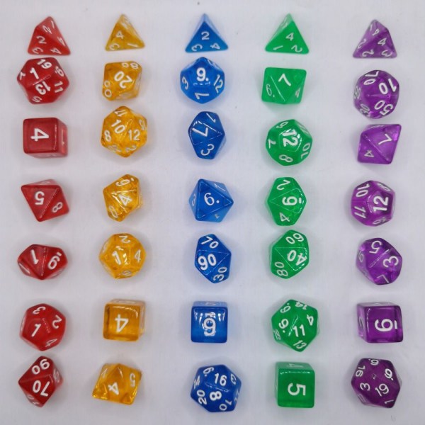 7 kpl / set DND Dice Polyhedral Dice STYLE 8 STYLE 8 Style 8