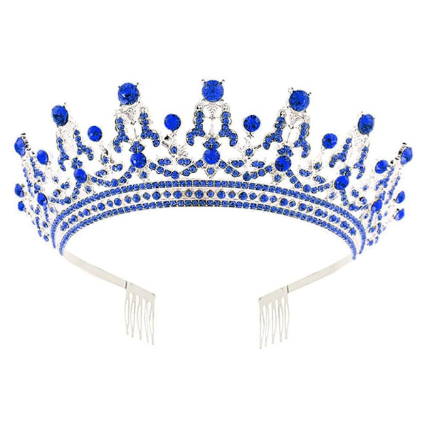 Full Diamond Crown Crown Tiara BLÅ Blue