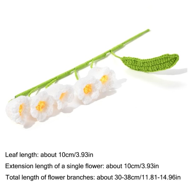 Håndstrikket lavendelblomst Lavendelflettet blomst HVIT White
