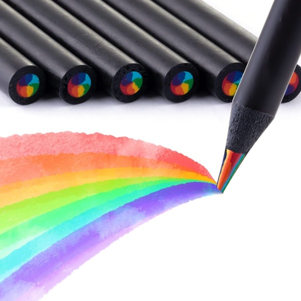 Regnbuefargede blyanter Flerfargede kjerne forhåndsslipte