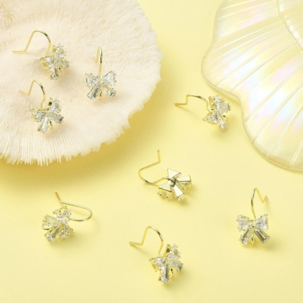 20st Cubic Zirconia Krokar Örhängen Krokar Bowknot Mässing Krokar