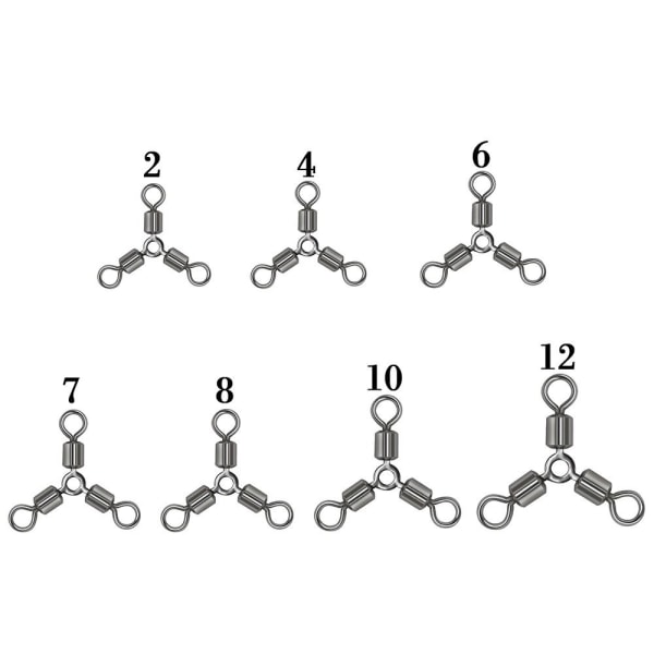 20 kpl/erä Pyörivien kalastusvälineiden liitin 6 6 6
