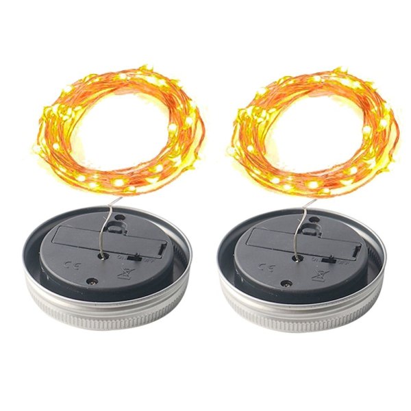 2stk Solenergi Krukkelokk Lys Hengelanterne 2STK 2M 20LED 2pcs 2m 20LED