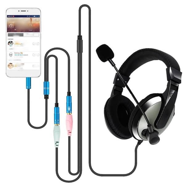 2 kpl äänikaapeli Audiosovitinkaapeli MUSTA Black