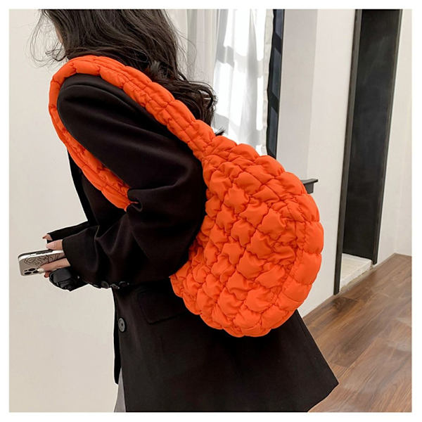 Dun Cloud Taske Plettet Stor Håndtaske Boble Håndtaske orange
