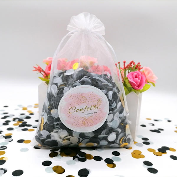 3 Pose Papir Confetti Confetti Pop SORT GULD SORT GULD Black gold