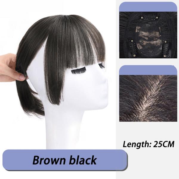 Princess Cut Bangs Syntetisk paryk BRUN SORT BRUN SORT Brown black