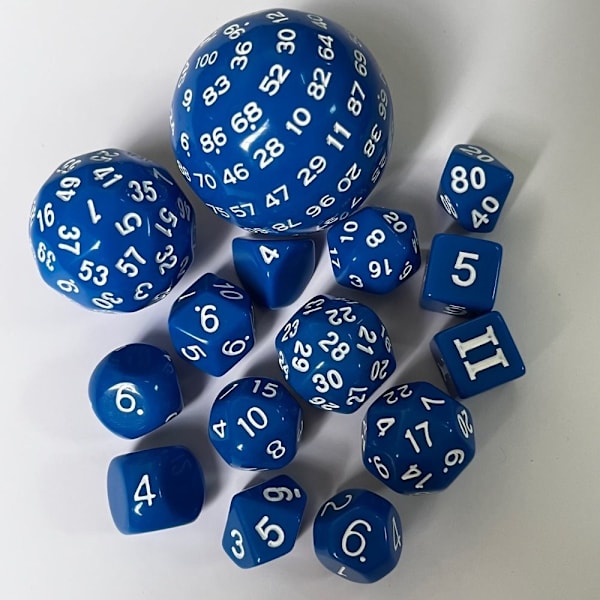 15 kpl Noppasetit Pelinoppaa SININEN blue