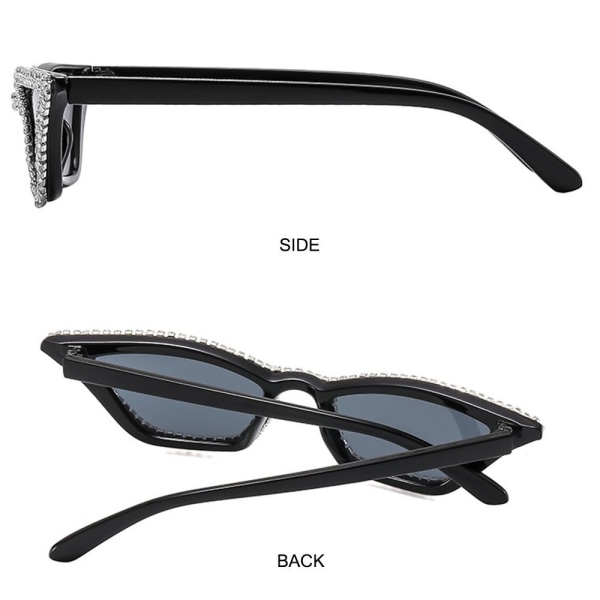 Cat Eye Solbriller Glitter Solbriller SORT-SORT SORT-SORT Black-Black